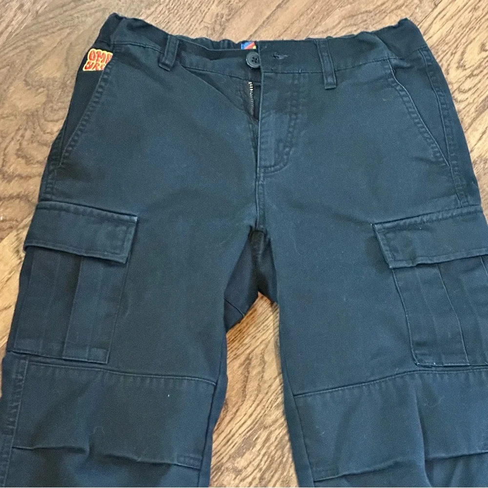 Umpyre Boys Black Cargo Pants with Adjustable Waist size 8